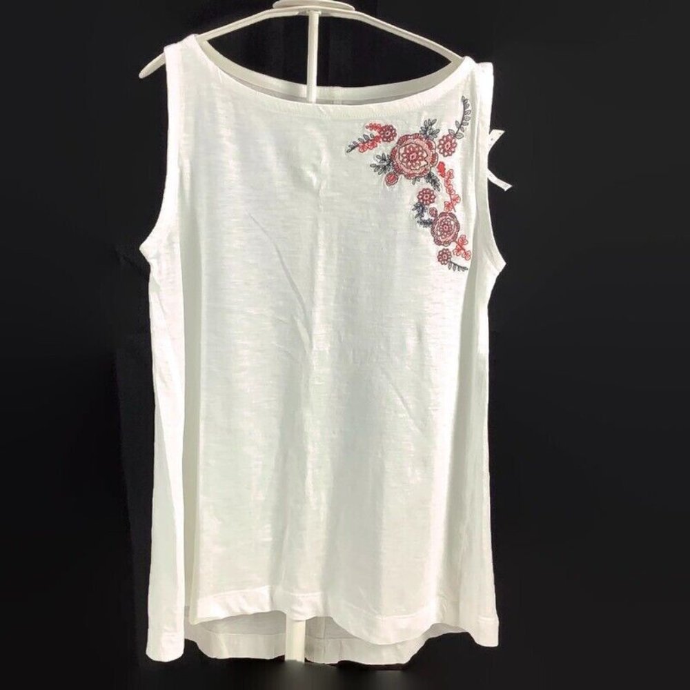 LOFT Tank Women's Size XS * Embroidered Boat Neck Tank Top NEW Style 493655